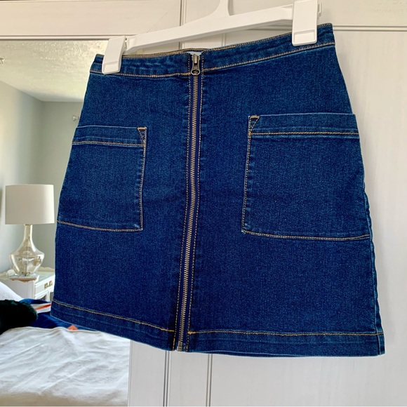 refuge Dresses & Skirts - Denim mini skirt, zip-up— refuge